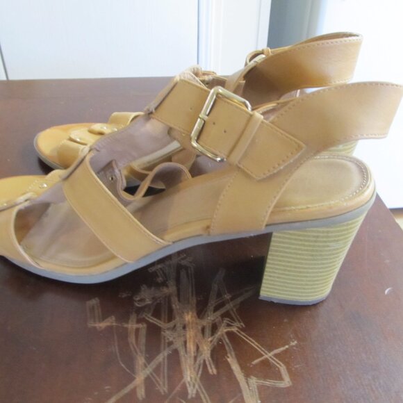 Worn American Eagle Caged Block Heel Sandals Size 13 - Picture 5 of 8